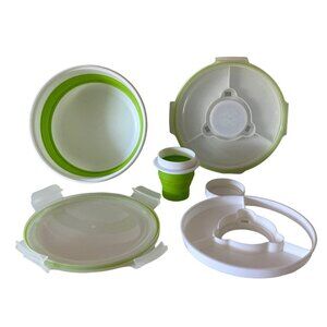 WeightWatchers BPA-Free White & Green Food Storage Containers W/ Lids & Divider